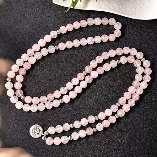 Rosenquarz mala kette - mala, /