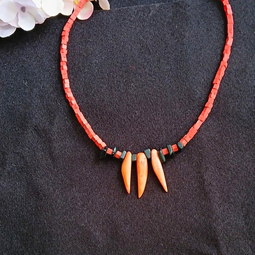 Halskette orange schwarz - orange/schwarz, 4
