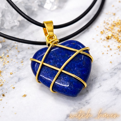 Lapislazuli herz halskette mit - halskette,