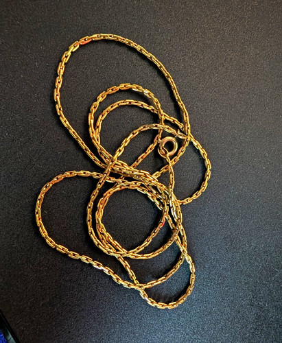 Gelbgold kordelkette halskette - kordelkette,