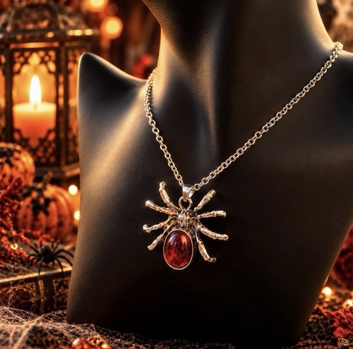 Gothic spinnen halskette mit - gothic,