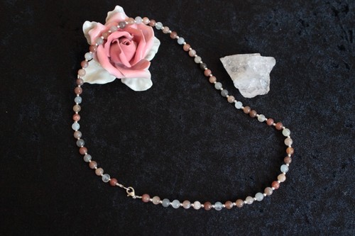 Halskette kette mit mondstein - kette,