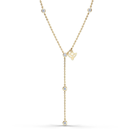 Zirkonia kette damen - zirkonia, y-kette