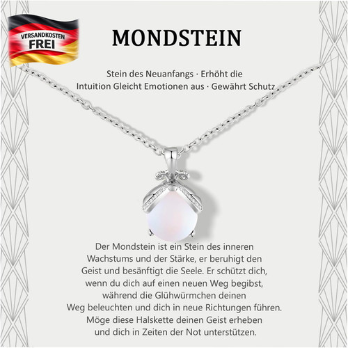 Halskette mit mondstein und - mit,