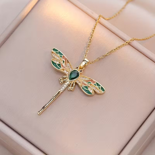 Libellen damen kette gold - kette, 💚