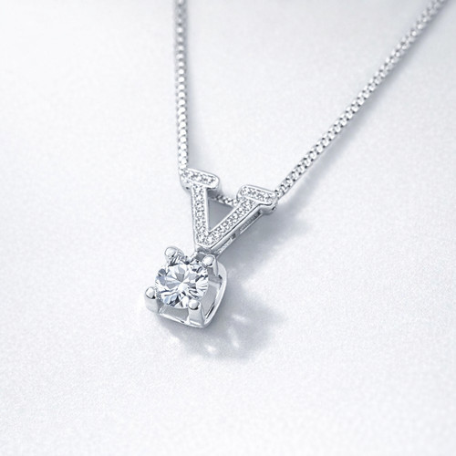925 silber halskette mit cz - 925,