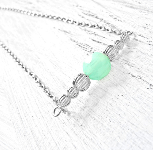 Zierlich jade kette - kette, aqua