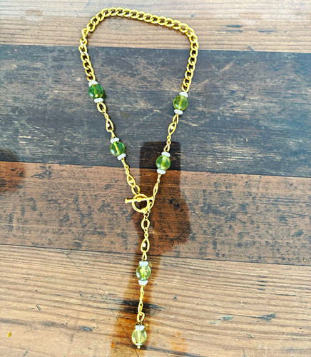 Halskette goldfarben lariat - halskette,