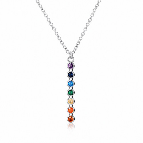 Halskette silber regenbogen - halskette,